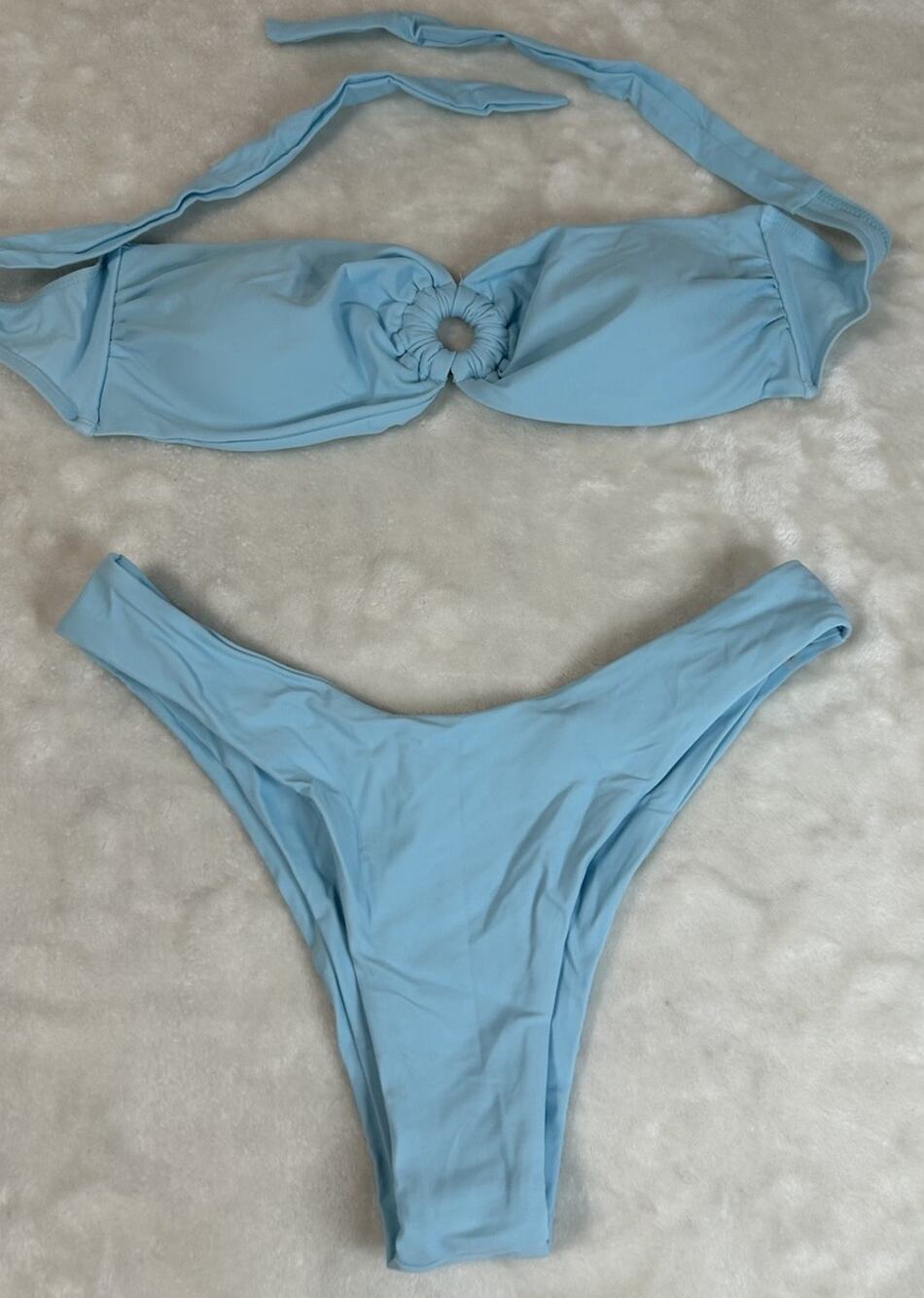 Zaful Women’s Blue Tie Back Strapless Bikini Padded 2-Piece Size 6 NWOT #3161